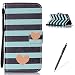Produktbild Feeltech HUAWEI P9 Lite Hülle,HUAWEI P9 Lite Magnet Leder Wallet Cover,Elegant Soft PU Kartenfach Extra Dünn Tasche Bunte Relife-Muster [Stand Funktion] Karte Halterung Klapp hülle Flip Book Design Case Flexible TPU Ultra Slim Inner Bumper Tasche mit Landyard [Free Stylus] für HUAWEI P9 Lite - Streifen Herz