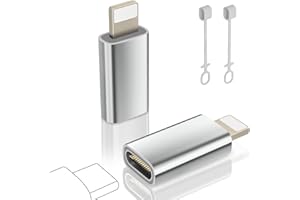 layajia Adaptador USB C a Lightning, Adaptador Lightning a USB C para iPhone 14/13/12/11/iPad/Airpods, Soporta Carga/Transmisión de Datos, No para Auriculares/Audio/OTG, Anti-Pérdida, 2 Piezas