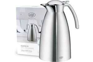 alfi GUSTO TT 1,0l, caraffa isolante in acciaio, coperchio mobile, caldo per 12 ore, freddo per 24 ore, caraffa thermos durevole, ottima caraffa da caffè, caraffa da tè, per lavastoviglie, senza BPA