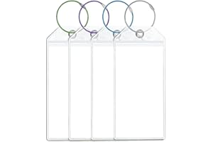 Zuofan 4 Stück Gepäckanhänger Kofferanhänger, 8.5 * 18.5 cm Transparente Kofferschilder, Wasserfeste PVC Gepäckanhänger mit 4 Verschraubbaren Metallband für Gepack Tasche
