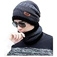 VT VIRTUE TRADERS Unisex Wool Beanie Woolen Cap Plus Muffler Scarf Stay Warm in Style Set for Men & Women (Grey, Freesize)
