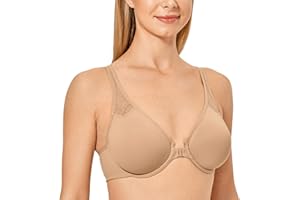 DELIMIRA Femme Soutien Gorge Fermeture Devant Invisible Grande Taille avec Armature Decollete Plongeant Dos Nageur