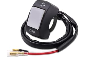 YnGia 7/8 inch Motorcycle Handlebar Switch, Universal Handlebar Toggle Switch with On Off Push Button for U5 U7 U2 LED Light Scooter Electrombile (Grey)