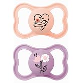 MAM Supreme Pacifier for Babies +16 Months, Matte Pink, 2 pcs | With Ventilated Shield, Extra Thin and Flexible Soft Silicone