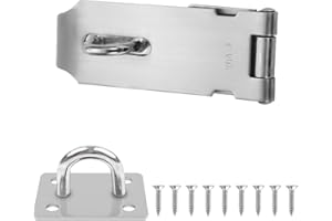 FUTUHADA 4 Pouces Loquet de Porte en Acier Inoxydable, Fermoir de Cadenas Argent, Porte Fermoir Verrou de Porte Moraillon, Loquet de Cadenas Agrafe pour Armoires