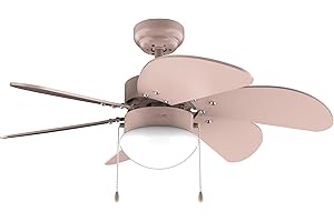 Cecotec - Ventilatore da Soffito con luce EnergySilence Aero 3600 Vision Full Nude, 50 W, Diametro 92 cm, 3 Velocità, 6 Lame Reversibili, Inverno-Estate, Utilizzo Facile, Interruttore a Catena