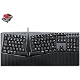 perixx PERIBOARD-535RD Wired Ergonomic Mechanical Split Keyboard - Low-Profile Red Linear Switches - Programmable Feature with Macro Keys - Compatible with Windows and Mac OS X - UK English