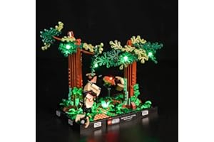 LocoLee Zestaw świateł LED kompatybilny z Lego pościg na Endor, zestaw oświetleniowy LED kompatybilny z Lego Star Wars 75353 Endor Speeder Chase Diorama – zestaw tylko świateł, nie jest to model