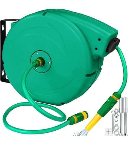 Dévidoir De Tuyau D’air Auto-rétractable - 15 M, Max 20 Bar - Pour Compresseur, Montage Mural/plafond/sol - Rouge