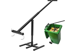 HONDONY Wheelie Bin Compactor, Manual Rubbish Press General Waste Compactor Outdoor Dustbin Squasher Hand Tool Garden Bin Booster & Recycling Bin Waste 240L, Black