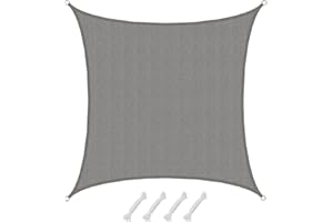 AMANKA 90% UV Schutz: Sonnensegel Viereckig 4x4 - Wasserdurchlässig & Atmungsaktiv - Viereck Sonnensegel Pergola Sonnensegel Trampolin Sonnenschutz Carport Whirlpool Sonnendach Sonnenschutz Pool