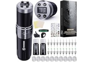 EXTREME TATTOO Dragonhawk Kit de Tatuaje Completo Rotativa Máquina de tatuar Wireless Tattoo Machine Pen Adjustable Stroke Length 2 Batteries 20 Count Tatuajes de agujas de tatuajes principiante 1