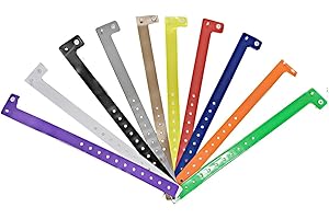J&R WRISTBANDS J&R Lot de 100 Bracelets en Vinyle en Forme de L avec Clous de sécurité