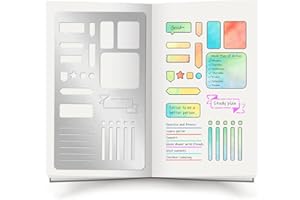 INFUNLY Bookmark Metal Journal Stencil 4X7 Stainless Steel Painting Stencils Kit Metal Frame Drawing Stencil Templates for DIY Engraving Painting Scrapbooking