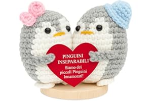 VULFIRE Pinguini innamorati inseparabili, Idea Regalo Romantico per la Coppia regalo San Valentino per lui e lei Compleanno Matrimonio Anniversario di Nozze Uomo Donna Fidanzati Sorpresa d’Amore (Unica)