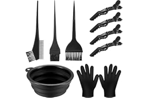 VARHHUXHA Haarfärbepinsel Set, 9 Stk Haare Färben Zubehör, Haar Färben Färbung Tool, mit Bürstenkamm, Färbebürste, Haartönungsschale Haarnadeln, Handschuhe, für Salon DIY Haarfärbe Kit