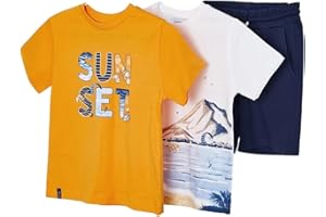 MAYORAL Chandal Niño Verano – Conjunto Deportivo Niño - Conjunto Verano Niño - Sport – Pack 2 Camisetas manga corta y Pantalon corto para niño – Para niños de 2 años a 8 años