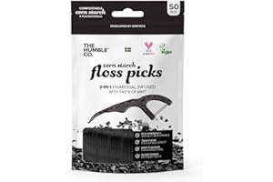 Clarins Humble Natural Patyczki z nicią dentystyczną, węgiel aktywny, 2 x 50 opakowań