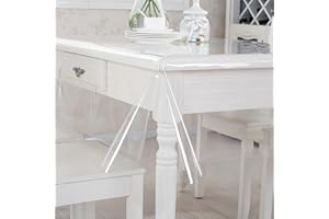 volumoon Przezroczysty obrus na stół, 150 × 100 cm wodoodporny ochronny plastikowy obrus wielokrotnego użytku, wielokrotnego użytku prostokątny obrus odporny na zabrudzenia, zmywalny folia do kuchni,