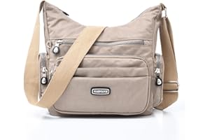 Estwell Umhängetasche Damen Kleine Schultertasche Handtasche Damentasche Wasserdicht Nylon Multifunktionale Crossbody Bag für Arbeit Schule Shopper