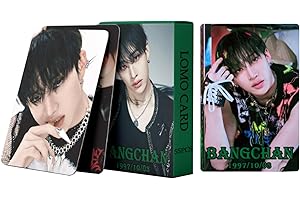 Yoimckay 55 pezzi Stray Kids Cartoline fotografiche, BangChan Mini Merch Photo Cards, biglietti di auguri Kpop laser con scatola per cartoline, I Migliori Regali Per Gli Amanti Degli Kpop