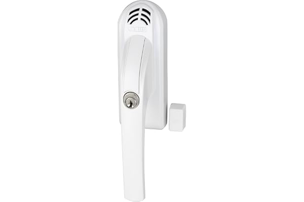 ABUS Poignée de Fenêtre Verrouillable FG300A - Verrou de Fenêtre avec Cylindre Pression et Alarme, Verrouillage Différent - Niveau de Sécurité 7 - 56807 - Blanc