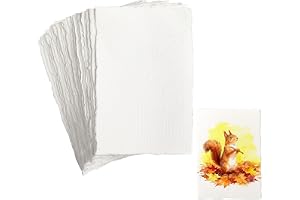 30 stycken kontorspapper A6 handgjort vitt, akvarellpapper, strukturpapper, bomullspapper, tjockt 300 GSM, blandat media, tjockt papper