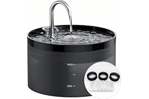 Fontanella per Gatti: Fontanella Gatti - 2L Fontana Gatti con Forma di Rubinetto - Super Silenziosa Fontana Gattoi - GIOTOHUN Abbeveratoio per Gatti Nero Include 6 Filtro + 3 Spugna