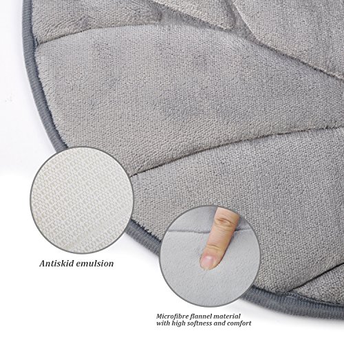 Diossad 3 Teilig Badematte Set Grau Mikrofaserflanell Badezimmer Teppich Rutschfest Badvorleger WC Vorleger Toilettensitzabdeckung - 5