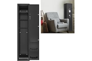 YUENFONG Waffenschrank Munitionsschrank für 3-5 Gewehre, Waffentresor mit Elektronikschloß Langwaffenschrank inkl. 2 Schlüssel, Waffenschrank Einstellbarer, Schwarz