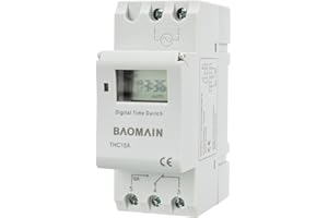 BAOMAIN THC15A AC 220V Digital LCD Potencia Temporizador Programable semanal Interruptor,programable semanalmente,Montaje en riel (THC15A 220V)