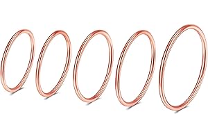 PROSILVER 925 Silber Midi Ringe Set 5/7 Stücke Knuckle Ringe für Frauen Mädchen 1mm Knöchelringe Stapelringe Midi Fingerringe Set /Edelstahl/18k vergoldet Damen Schmuck Accessoire Größe 45-62