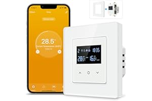 MIUCDA Thermostat Fussbodenheizung Wasser 3A, Tuya Smart WiFi Raumthermostat Fußbodenheizung Programmierbar Heizungsthermostat Digital Wandthermostat Kompatibel Alexa, Google Home, Weiß