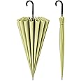 ANYCHO Umbrella for Women- Long Umbrella Travel- Windproof Umbrellas with Straight Shank- Girls Stick Umbrella Macaron Color (Green)