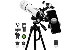 NEYLANG Telescope for Adults & Kids, 70mm Aperture 400mm Multi-Coated Mount Astronomical Telescope, Portable Tripod, Phone Adapter, Astronomy Gift for Kids and Beginners (white)