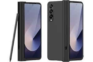 WEYNRBOX für Samsung Galaxy Z Fold 6 Hülle mit S Pen,Samsung Fold 6 360 Grad Schutzhülle mit Pen Halter & Displayschutzfolie,Stoßfest Case Cover Handyhülle mit Scharnierschutz für Fold6 5G,Schwarz
