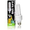 LUCKY HERP UVA UVB Light Bulb for Birds 2.4 UVB 20W Compact Flourescent Lamp for All Kinds Captive Birds