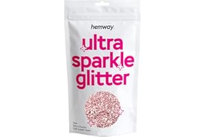Hemway Premium Ultra Sparkle Glitter Multi Purpose Metallic Flake for Arts Crafts Nails Cosmetics Resin Festival Face Hair - Light Rose Gold - Extra Chunky (1/24" 0.040" 1mm) 100g / 3.5oz