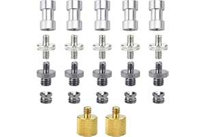 WENRERO 22 Stück Kamera Schrauben Adapter Set Stativschrauben Kamerahalterung Schrauben 1/4" auf 3/8" Stativ Schrauben Kamera Stativgewinde Adapter Gewindeschraube Schraubenadapter für Stativ, Kamera