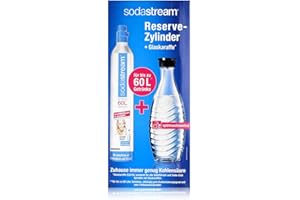 ‎SODASTREAM Sodastream 1100065490 Reservepack mit 1x CO2-Zylinder und 1x 0,6 L Glaskaraffe, metall