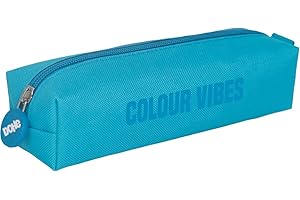 DOHE - Einfaches Federmäppchen für die Schule - 1 Fach, rechteckiges Mehrzweck-Federmäppchen, 21 x 6 x 6 cm, Reißverschluss, aus strapazierfähigem Polyester - Colour Vibes