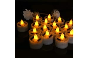 Kinberry LED Tea Lights Candles,12 Pack Solar Battery Candles Realistic and Bright Battery Operated Flickering Flameless Candles, Electric Fake Candles for Weddings Festivals Party Home Decoration
