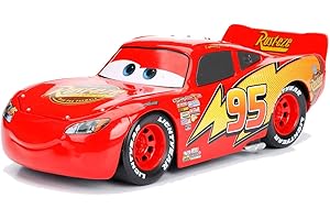 Jada Toys 253084000 Auta Lightning Zygzak McQueen na licencji Disney Cars, elementy ruchome, kolekcjonerski, replika pojazdu z filmu, prezent dla dzieci w wieku od 3 lat, skala 1:24