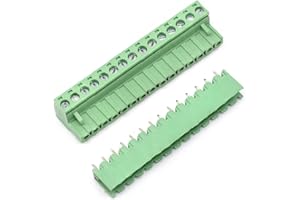 Oiyagai 5-Set Morsetto a Vite Pluggable 14-Pin, Passo 5,08 mm, PCB Connettore Maschio-Femmina 300V 15A, per Alimentazione, Segnale, Controllo Industriale