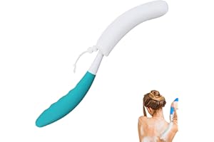 KkaFFe Back Scrubber for Shower，Mesh Sponge Body Shower Brush with Long Handle for Use in Shower Back Scrubber,Back Scrub for Exfoliating Body Scrubber or Shower Brush(Green-White)