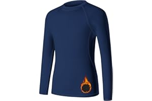 HYCOPROT Camiseta Térmica para Niños Ropa Interior Térmica de Manga Larga Camiseta Interior de Forro Polar para Jóvenes Ropa Funcional Transpirable para Esquiar en Invierno Fútbol Senderismo Ciclismo