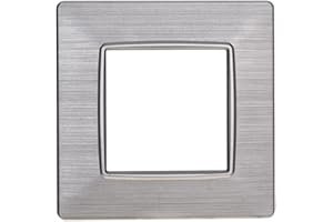 ZOREI Placca Compatibile Con Vimar Plana (2 Moduli/Posti, Silver Satinato)