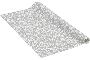 Venilia Pellicola adesiva, Cirrus grey ornamenti floreali grigio, 45cm x 1,5m, Spessore 95μ, Pellicola autoadesiva per mobili o cucina, carta da parati, PVC senza ftalati, Prodotto in UE