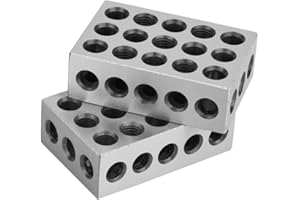 EJOYOUS Lot de 2 Blocs Parallèles, Bloc 1-2-3, Documents Parallèles Métriques, 23 Trous, Bloc Machiniste, Bloc de Précision, pour Machines-Outils, Blocs de Serrage Assortis