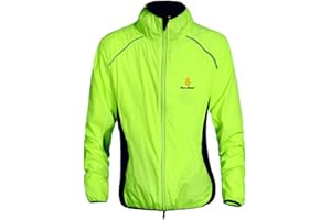 WOSAWE Veste de Cyclisme pour Hommes Femme Imperméable et Légère Haute Visibilité VTT Maillot Manches Longues Vêtement
